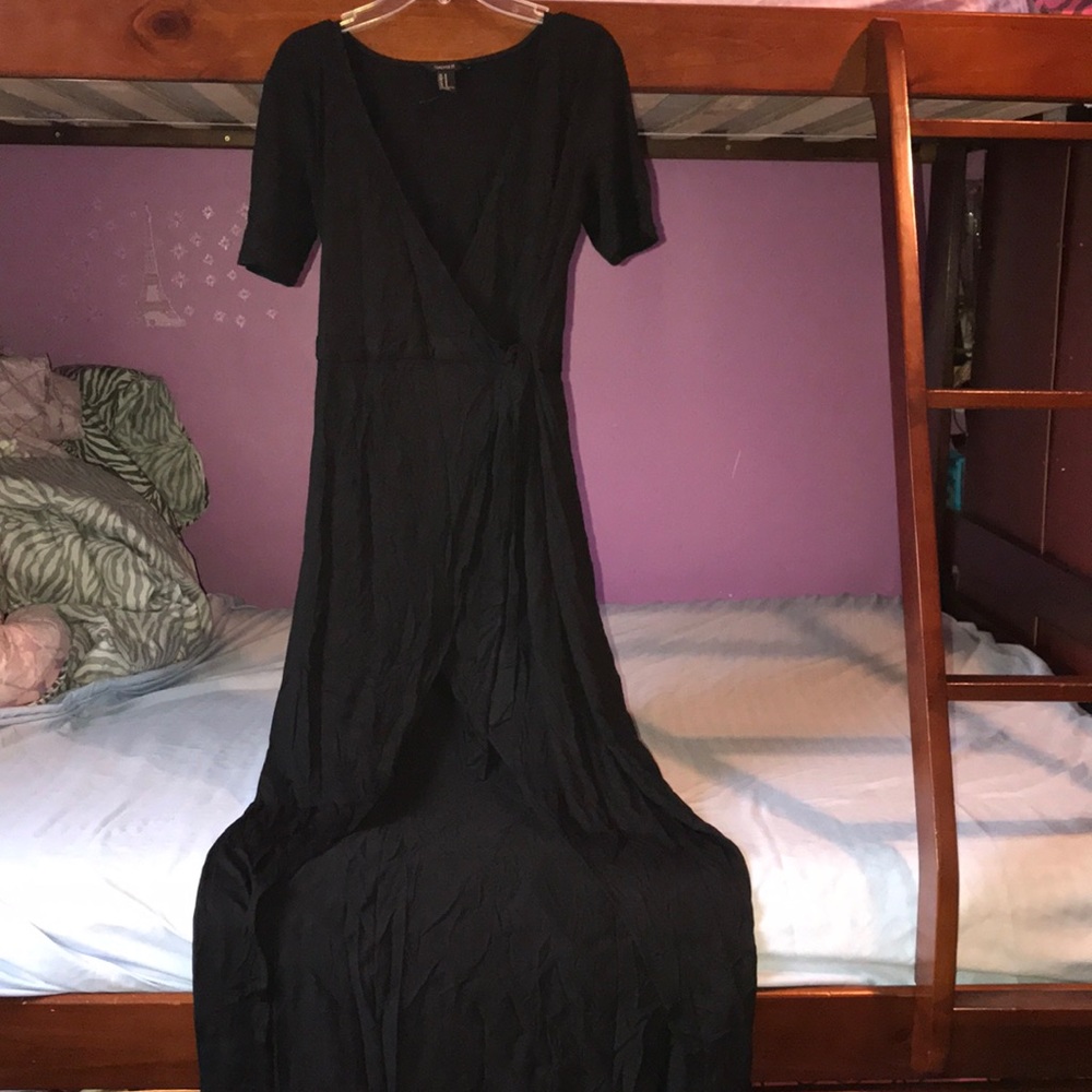 Wrap around surplice dress